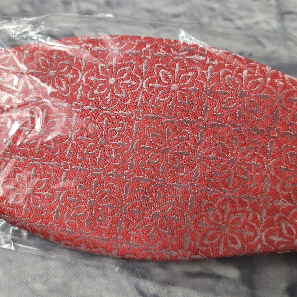 NWT The Tie Bar Opulent Silk Bow Tie Coral Jacquard Formal Wedding - Picture 10 of 10